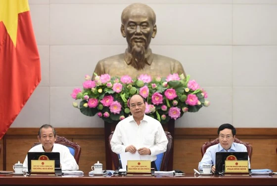 Thủ tướng Nguyễn Xuân Phúc chủ trì phiên họp. Ảnh: VGP
