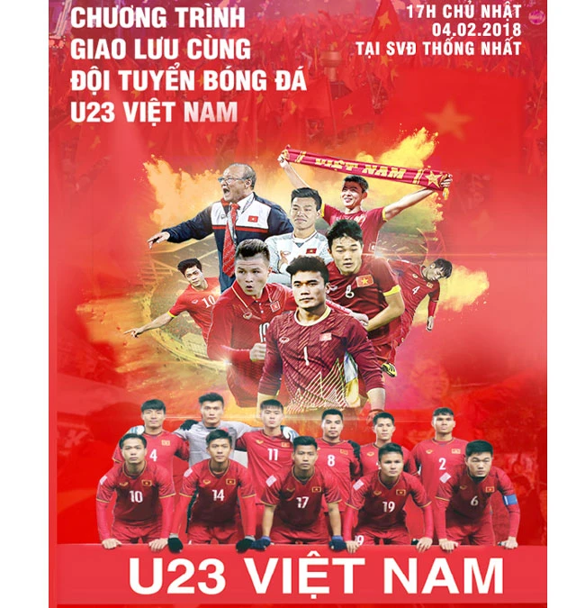 SCB tặng 5.000 vé giao lưu đội tuyển U23 Việt Nam 