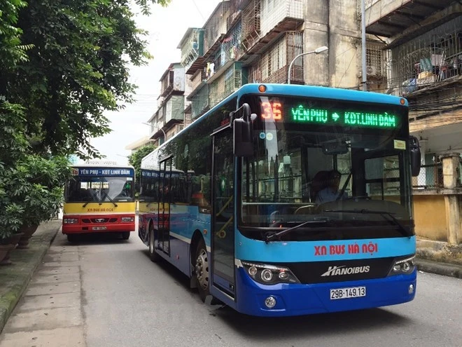 Xe buýt Hà Nội. (Ảnh: Việt Hùng/Vietnam+)