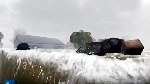 Thiệt hại do cơn bão Florence gây ra cho hai bang Bắc và Nam Carolina có thể lên tới 5 tỷ USD. Ảnh: Daily Mail