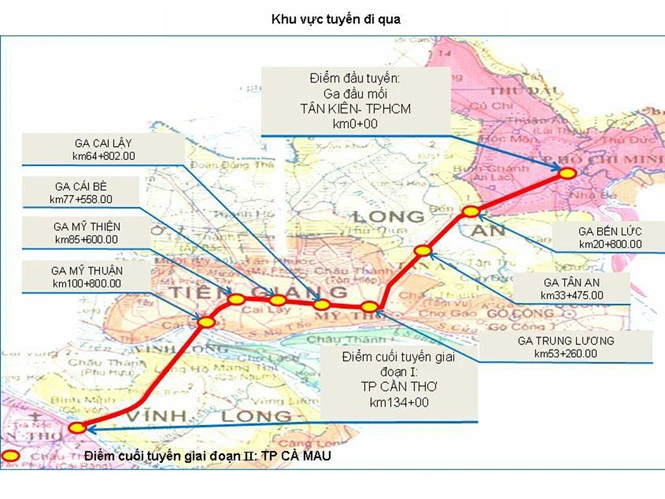 Đổi hướng đường sắt cao tốc TPHCM - Cần Thơ giảm 17.000 tỉ đồng