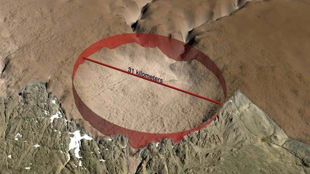 Phát hiện hố thiên thạch rộng 31km