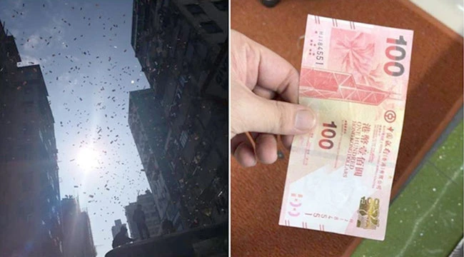 “Mưa tiền” ở Hồng Công khiến đám đông phát cuồng