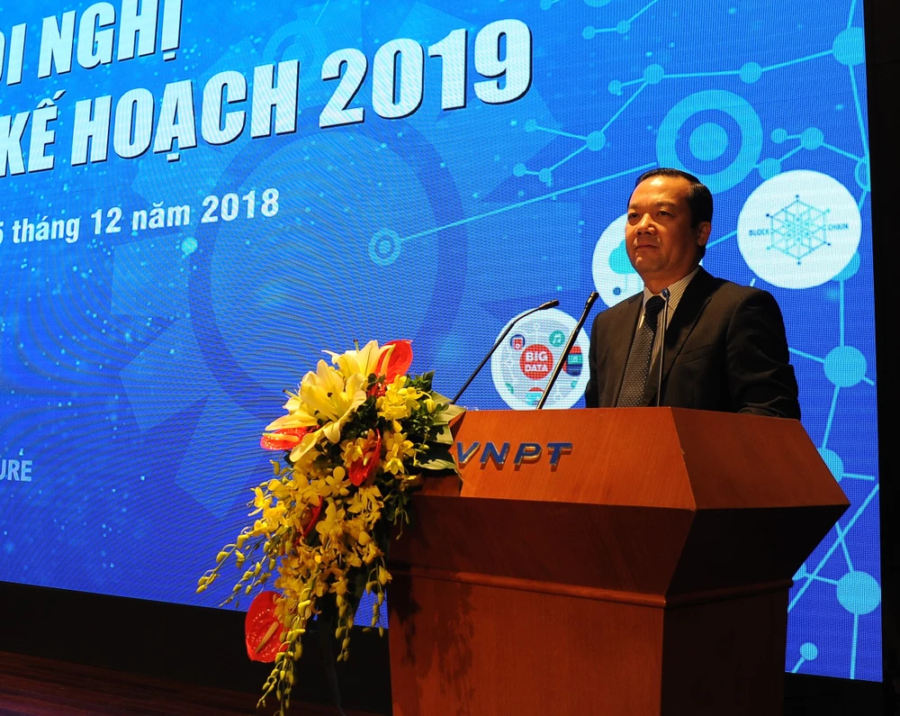 Ông Phạm Đức Long, Tổng Giám đốc VNPT phát biểu tại Hội nghị. Ảnh: VGP/Hiền Minh