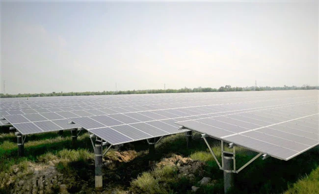 Dự án Sao Mai Solar PV2 tại tỉnh Long An, công suất 50MW hoàn thành hơn 70%.