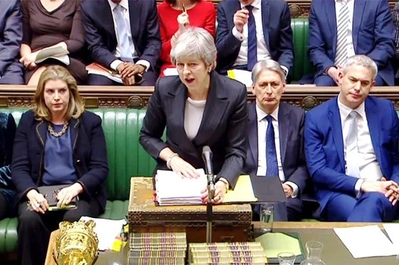 Thủ tướng Anh Theresa May tại phiên họp của Hạ viện ở London