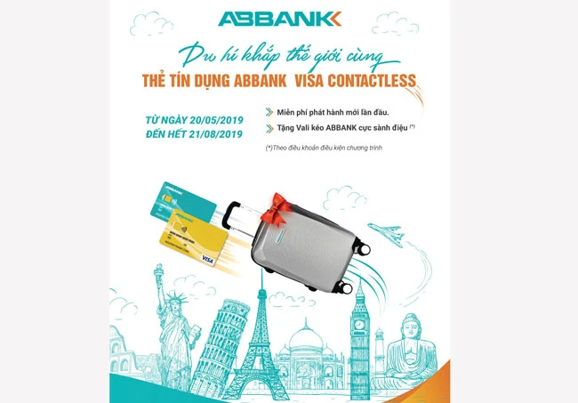 Mở thẻ ABBANK Visa Contactless nhận vali sành điệu