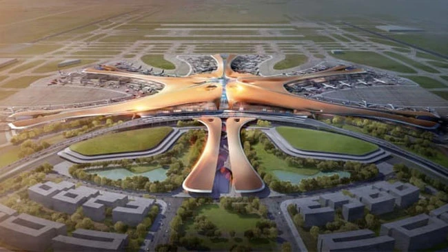 Sân bay quốc tế Bắc Kinh Daxing dự kiến mở cửa vào tháng 9 năm nay. Hình ảnh: Courtesy Zaha Hadid Architects