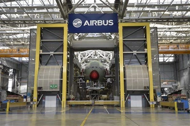 Máy bay A380 của Airbus được sản xuất tại nhà máy ở Blagnac, miền Nam nước Pháp, ngày 21/3/2018. (Nguồn: AFP/ TTXVN)