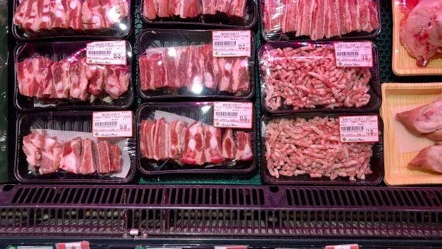 Thịt lợn Canada được bày bán tại một siêu thị ở Bắc Kinh. (Nguồn: AP)