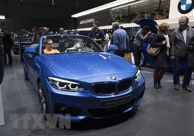 Mẫu ôtô của hãng BMW được trưng bày tại triển lãm ôtô quốc tế Geneva, Thụy Sĩ, ngày 7/3/2019. (Nguồn: THX/TTXVN)