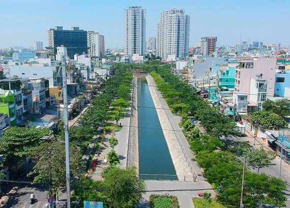 Cây xanh trên kênh Hàng Bàng (quận 5 và 6),TPHCM. Ảnh: CAO THĂNG ​