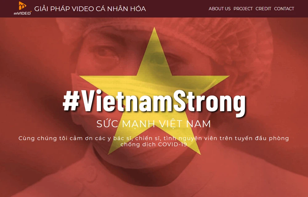 Giao diện trang web vietnamstrong.