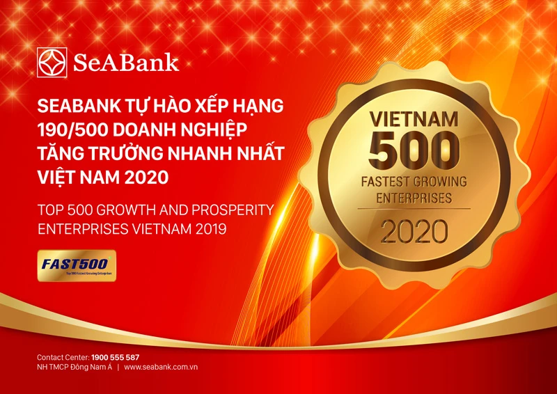 SeABank đứng hạng 190/500 trong FAST500