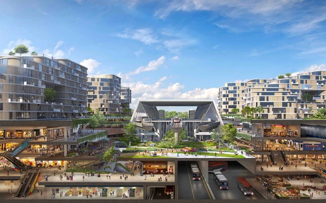Phối cảnh 3D của đô thị Tengah, Singapore trong tương lai. Nguồn ảnh: HDB