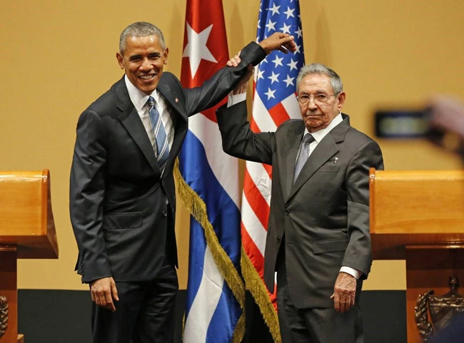 Cựu Tổng thống Obama và lãnh đạo Cuba.