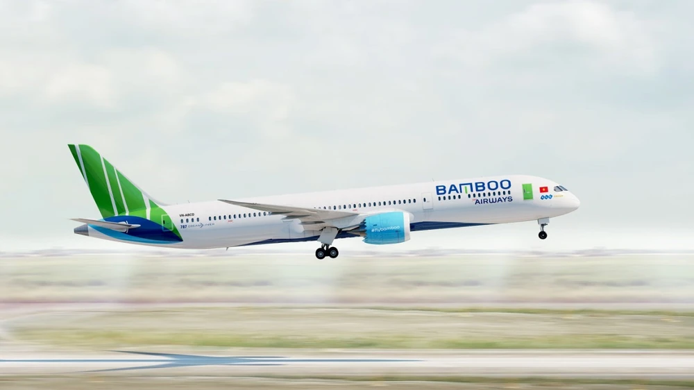 Hãng bay do đại gia Trịnh Văn Quyết sáng lập sẽ bắt đầu bay thẳng đến Mỹ từ ngày 1-9-2021. Ảnh: Bamboo Airways.
