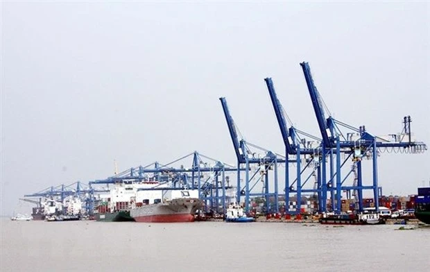 Hoạt động xếp dỡ hàng hóa tại cảng Cát Lái, Thành phố Hồ Chí Minh. (Ảnh: Đỗ Ngọc Giang/TTXVN)
