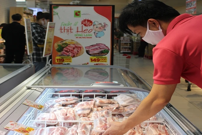 Thịt lợn nhập khẩu được bán tại siêu thị Big C