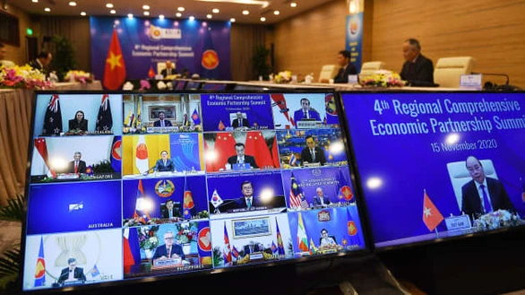 Hội nghị thượng đỉnh Đối tác kinh tế toàn diện khu vực (RCEP) lần thứ 4 vào tháng 11-2020 - Ảnh: AFP