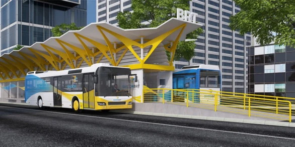 Phối cảnh xe buýt nhanh BRT - Ảnh: T.L.
