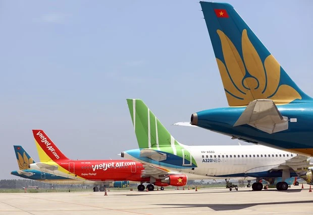 Các hãng hàng không được phép tăng tần suất các chuyến bay quốc tế thường lệ chở khách đến Việt Nam. (Ảnh: TTXVN)