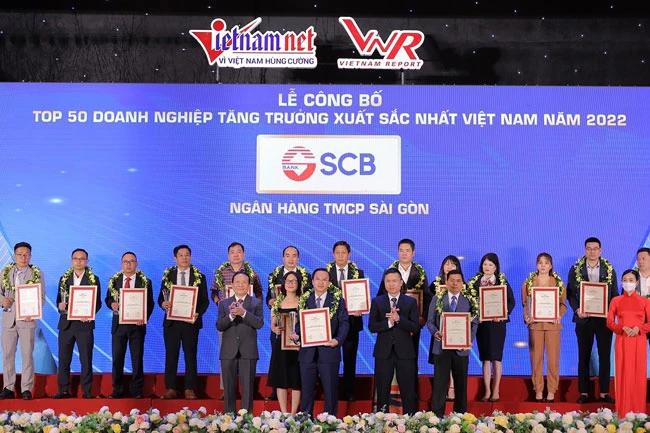 SCB tôn vinh top 50 doanh nghiệp tăng trưởng xuất sắc nhất Việt Nam