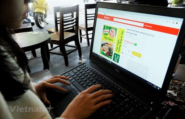Khoảng 57 triệu đến 60 triệu người Việt Nam tham gia mua sắm trực tuyến với giá trị mua sắm bình quân đầu người từ 260-285 USD. Ảnh minh họa. (Nguồn: Vietnam+)