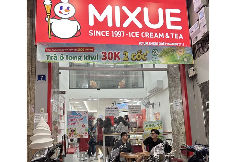 Mixue thông tin đã mở 1.000 cửa hàng tại Việt Nam. (Ảnh: PV/Vietnam+)