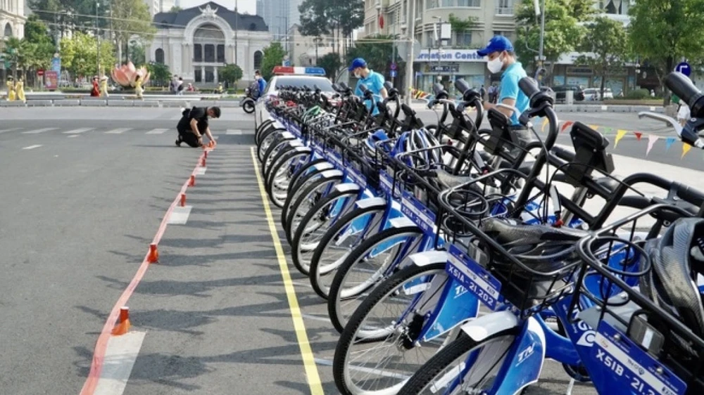 Một điểm cho thuê xe đạp công cộng tại TP Hồ Chí Minh 