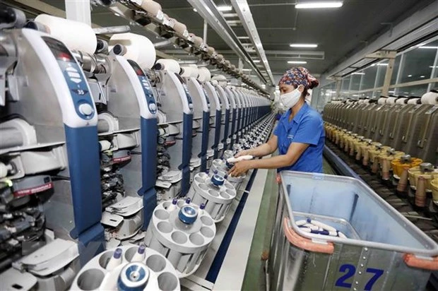 Nhà máy sợi Hòa Xá, Tổng Công ty Cổ phần dệt may Nam Định, một trong những đơn vị đầu ngành về sản xuất sợi cho thị trường trong nước và xuất khẩu. (Ảnh: Trần Việt/TXVN)