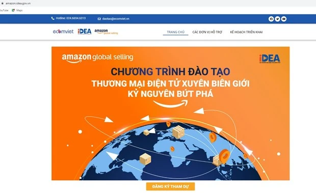 Trang web chính thức của Amazone tại địa chỉ: https://amazon.idea.gov.vn/. (Ảnh: Đức Duy/Vietnam+)
