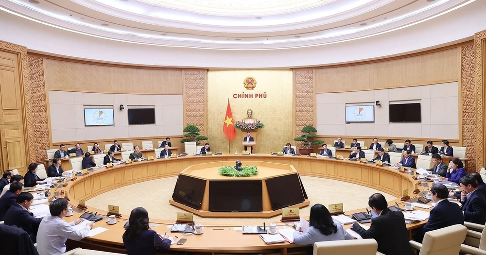 Quang cảnh phiên họp Chính phủ thường kỳ tháng 11/2023. (Ảnh: Dương Giang/TTXVN)