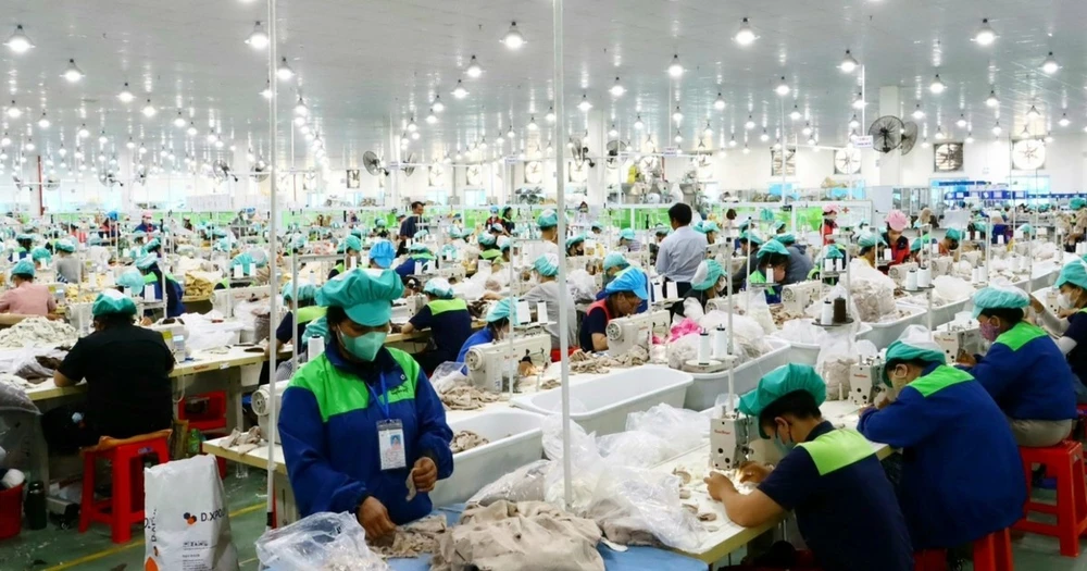 Hoạt động sản xuất tại Công ty trách nhiệm hữu hạn Innoflow NT, Khu Công nghiệp Du Long (Thuận Bắc, Ninh Thuận). (Ảnh: TTXVN phát)