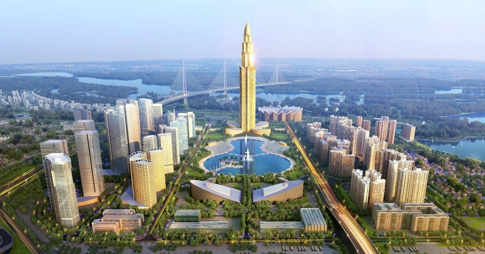 Phối cảnh tháp tài chính cao 108 tầng ở Đông Anh, Hà Nội.