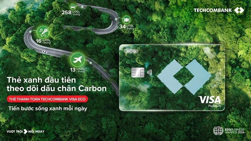 Techcombank ra mắt Thẻ xanh đầu tiên theo dõi dấu chân carbon