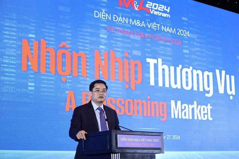 Thứ trưởng Bộ KHĐT Nguyễn Đức Tâm phát biểu tại Diễn đàn M&A lần thứ 16.