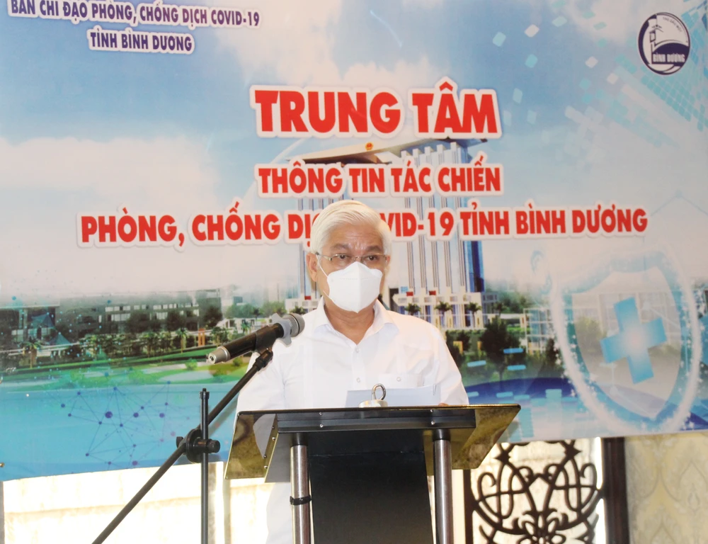 Ông Nguyễn Văn Lợi, Bí thư Tỉnh ủy Bình Dương phát biểu tại buổi ra mắt Hệ thống TTTC