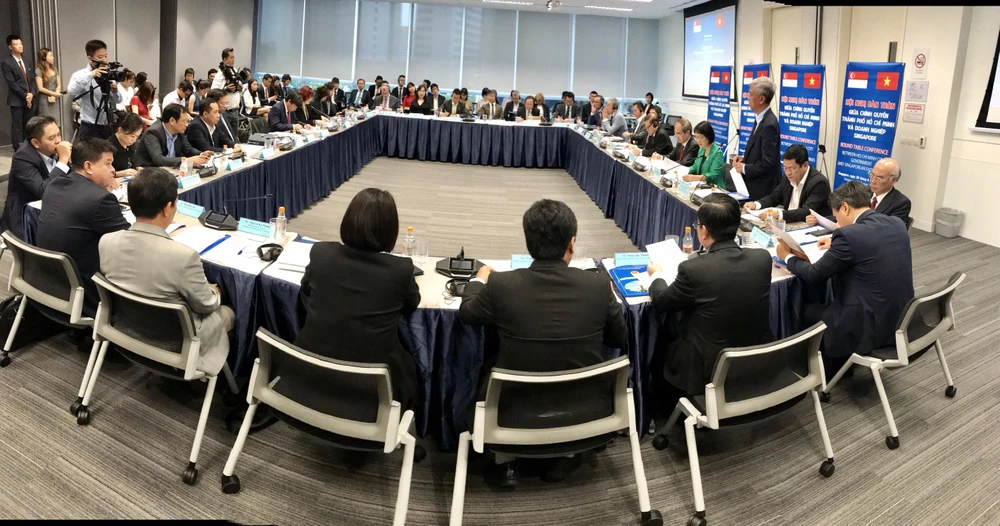 Hội nghị bàn tròn giữa chính quyền TPHCM và doanh nghiệp Singapore đã nhận được nhiều quan tâm từ doanh nghiệp Singapore. Ảnh: KIỀU PHONG