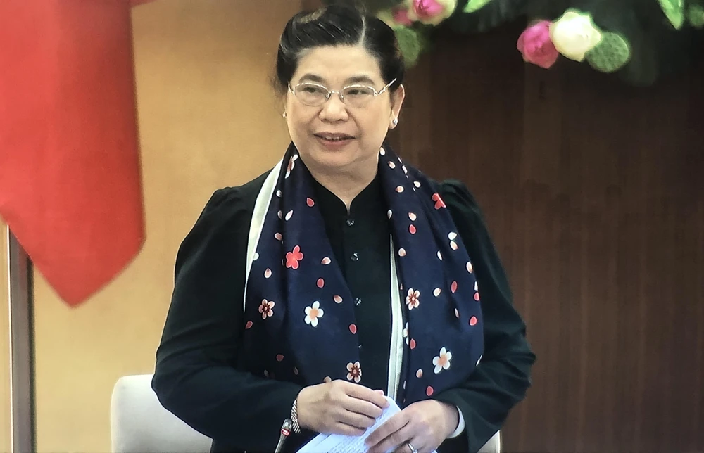 Bà Tòng Thị Phóng, Phó Chủ tịch Quốc hội phát biểu tại phiên họp 