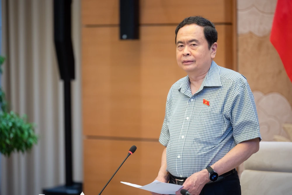 Phó Chủ tịch Thường trực Quốc hội Trần Thanh Mẫn phát biểu tại phiên họp