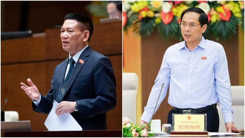 Trong khuôn khổ phiên họp thứ 31 của UBTVQH sẽ diễn ra hoạt động chất vấn Bộ trưởng Bộ Tài chính Hồ Đức Phớc (trái) và Bộ trưởng Bộ Ngoại giao Bùi Thanh Sơn
