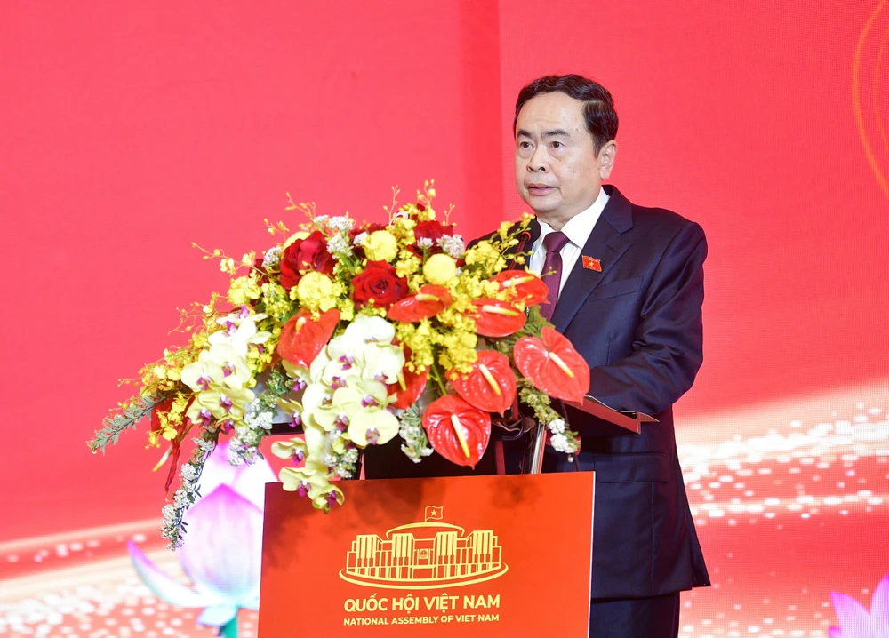 Phó Chủ tịch thường trực Quốc hội Trần Thanh Mẫn phát biểu khai mạc hội nghị. Ảnh: QUANG PHÚC