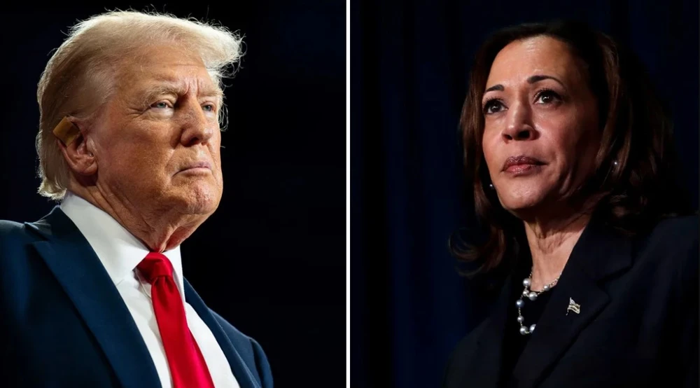 Ông Donald Trump và bà Kamala Harris dự kiến có buổi tranh luận vào ngày 4-9. Ảnh: Getty Images