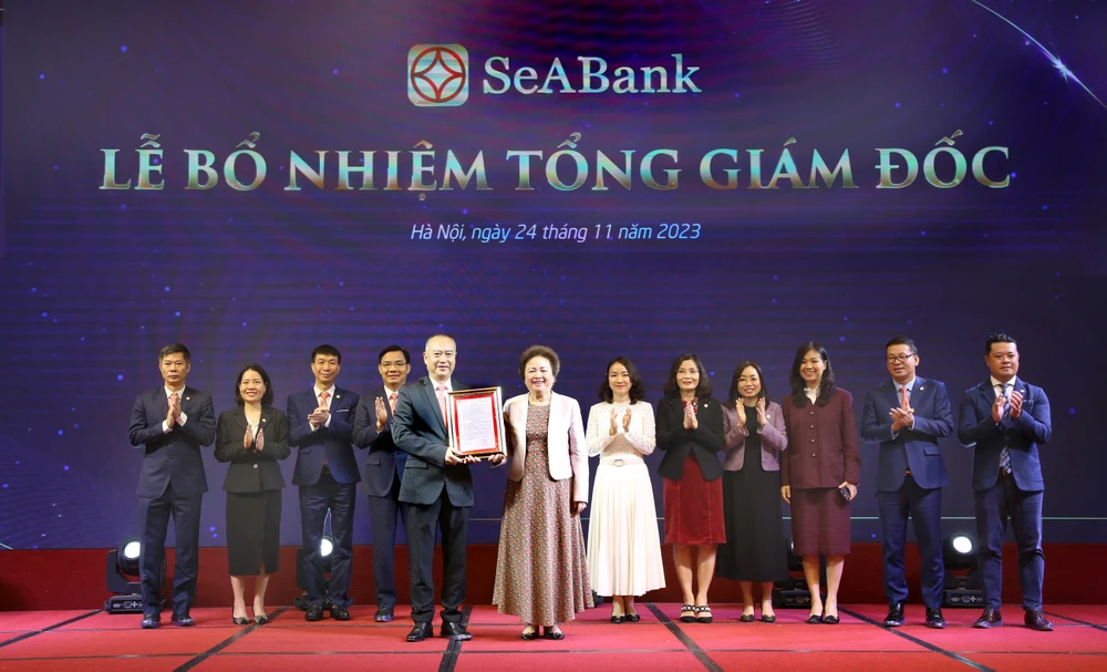 Ông Lê Quốc Long tại lễ bổ nhiệm Tổng Giám đốc SeAbank 