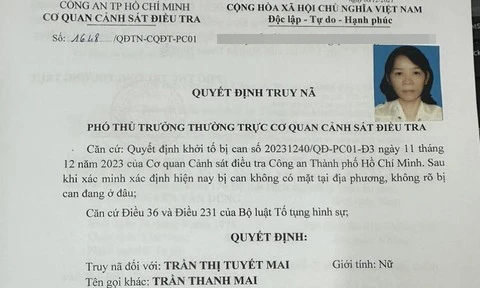 Quyết định truy nã Trần Thị Tuyết Mai 