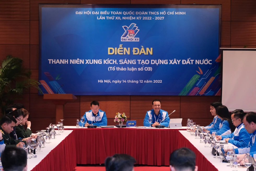 Các đại biểu tham dự diễn đàn tại Đại hội đại biểu toàn quốc Đoàn TNCS Hồ Chí Minh lần thứ XII