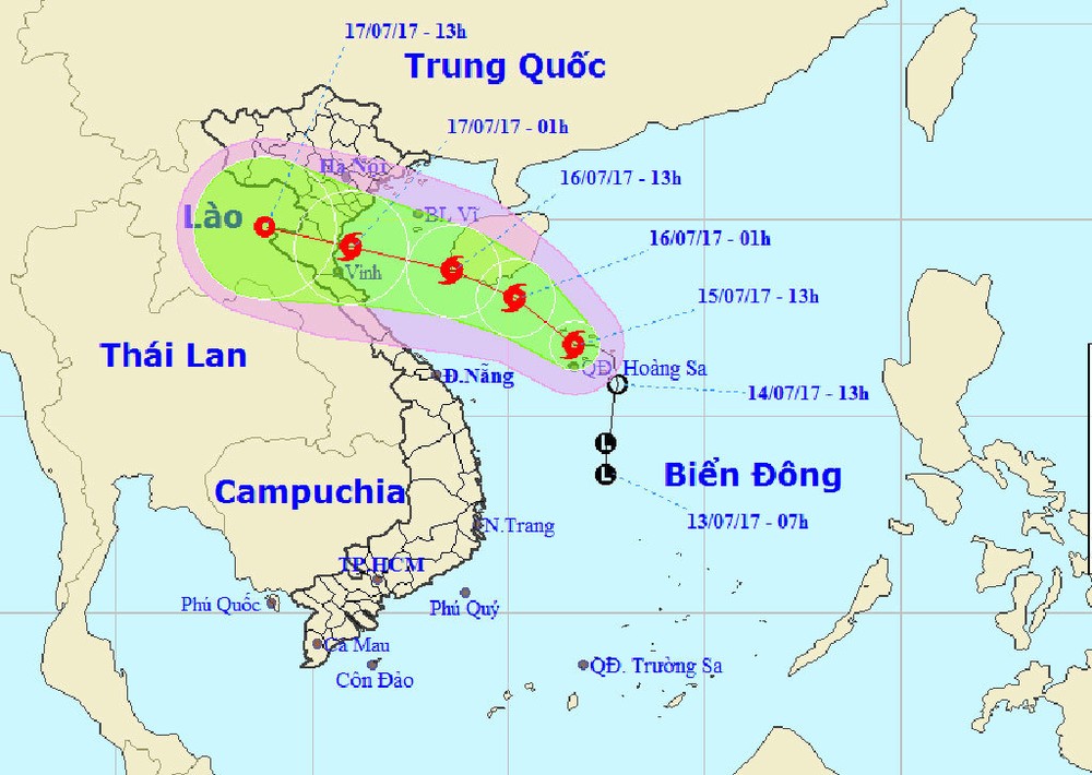 2號颱風的位置及移動方向（圖片來源：中央水文氣象台）