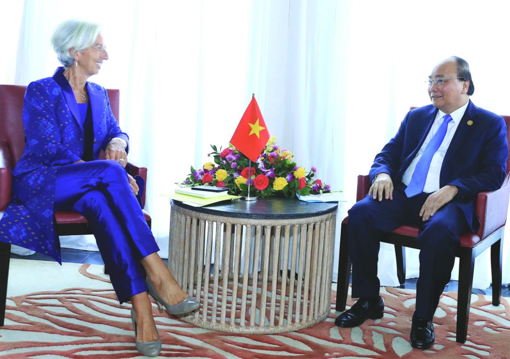 阮春福總理會見國際貨幣基金組織總裁拉加德。