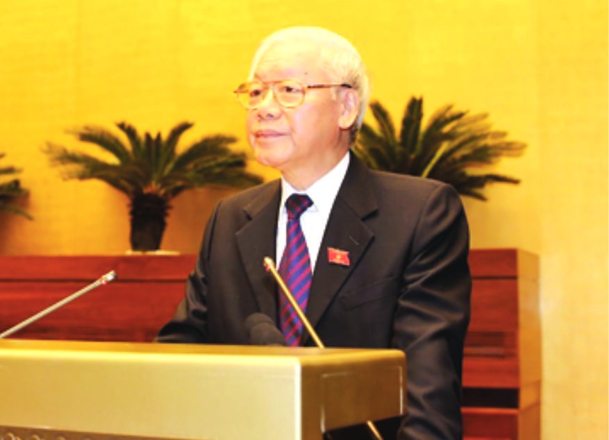 　　黨中央總書記、國家主席阮富仲呈遞國會 審議 CPTPP 協定。